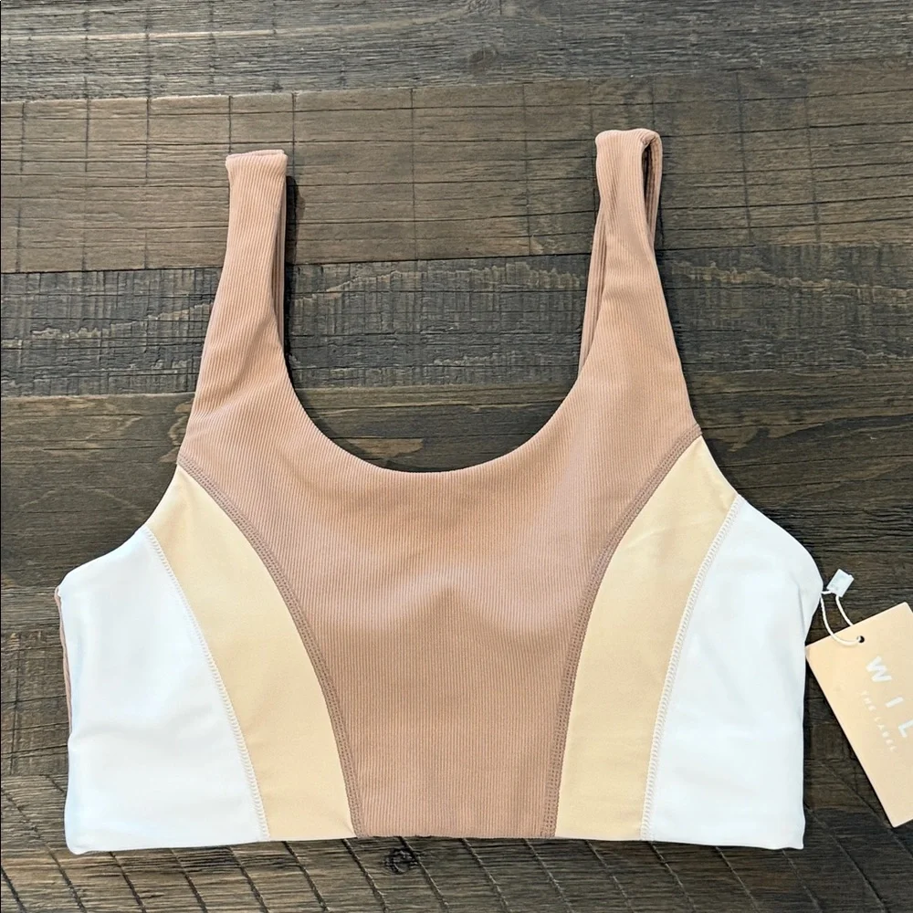 WILO The Label 2 Piece Sports Bra and Leggings Brown High Waist Stripe Ribbed S - Picture 11 of 16